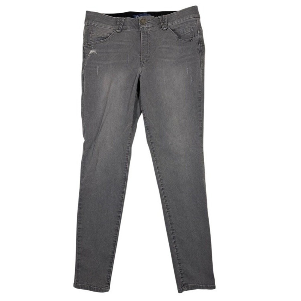 Democracy Absolution Grey Skinny Jeans Womens Size 12 Mid Rise Stretch Denim